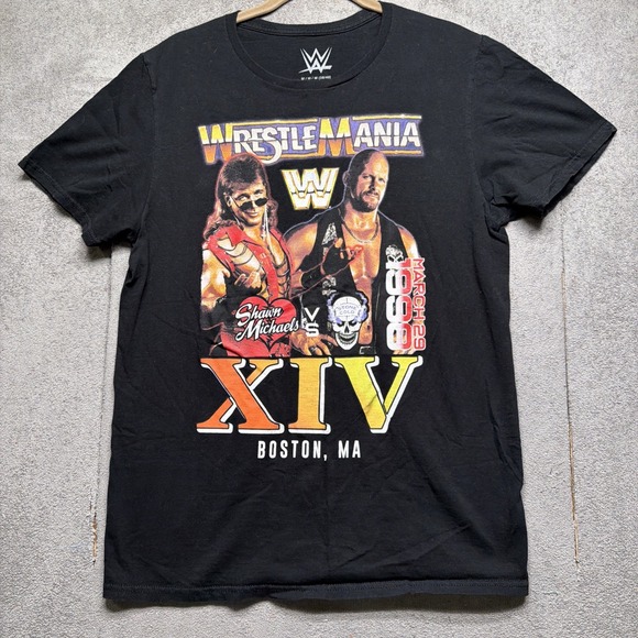MAD Engine Other - WWE WrestleMania XIV T Shirt Shawn Michaels vs Stone Cold Mens‎ M Black